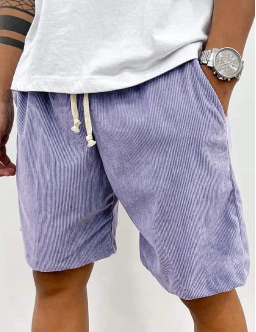 Shorts de pana para hombre con cordón