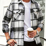 Camisa de cárdigan holgada de cuadros para hombre