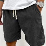 Shorts de pana para hombre con cordón