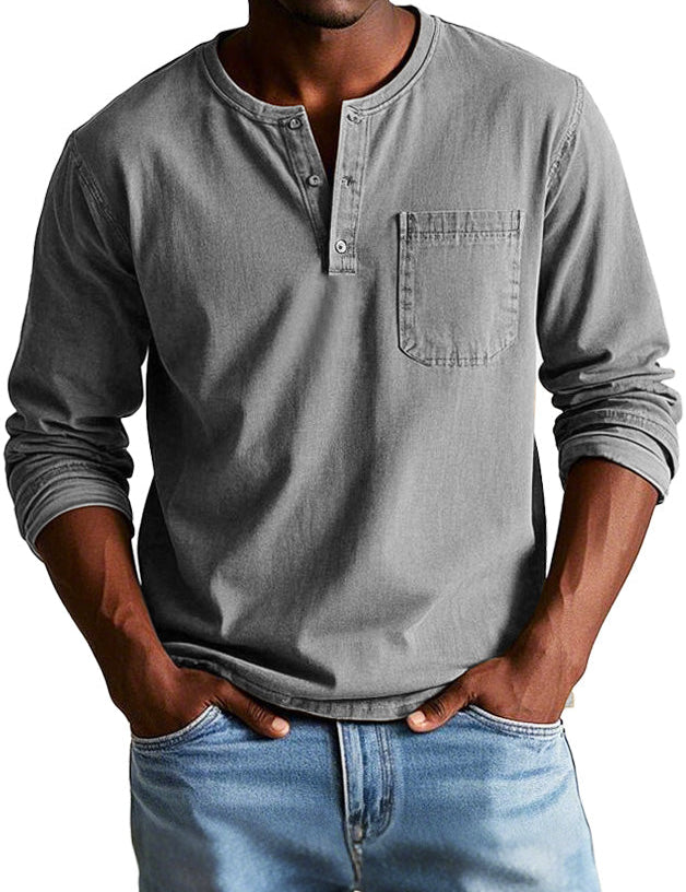 Camisa Henley de manga larga atemporal