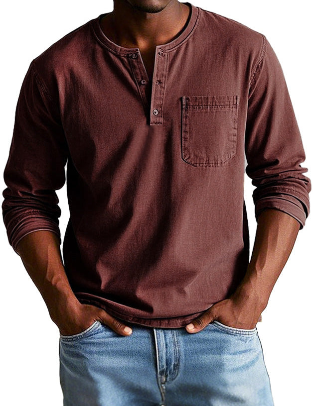 Camisa Henley de manga larga atemporal