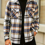 Camisa de cárdigan holgada de cuadros para hombre