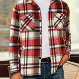 Camisa de cárdigan holgada de cuadros para hombre