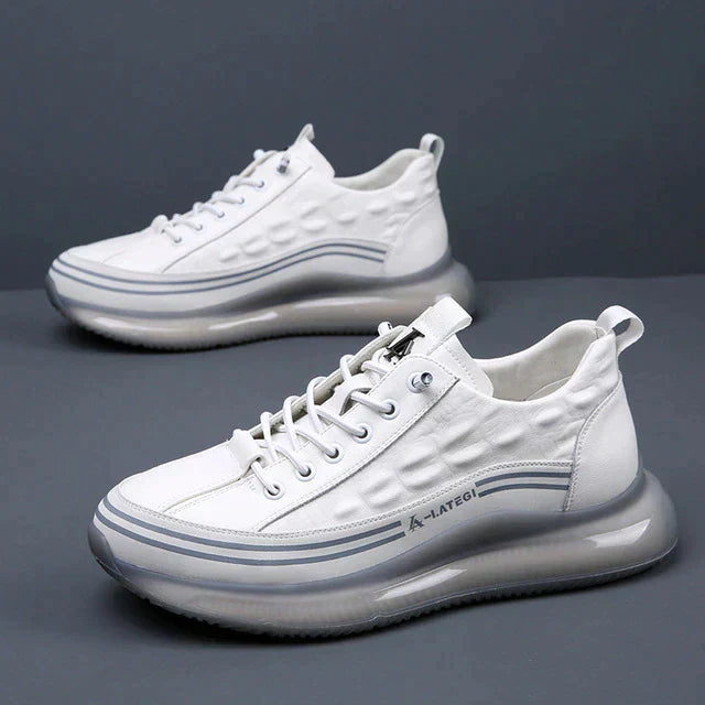 Zapatillas de cuero para hombre con amortiguación de aire