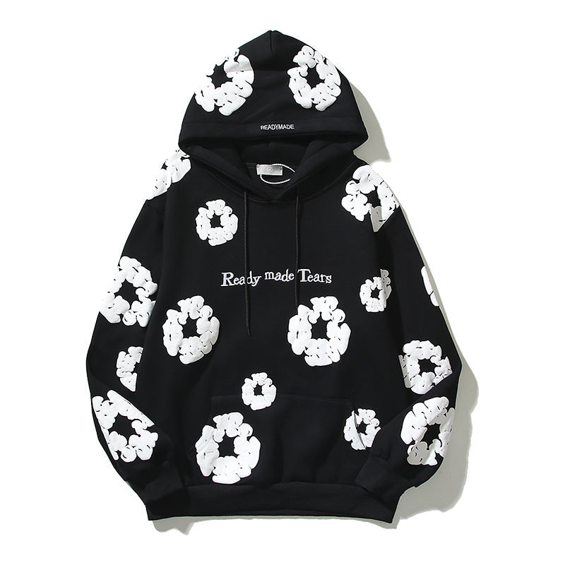 Sudadera con capucha de algodón puro Denim Tears con estampado de espuma de kapok