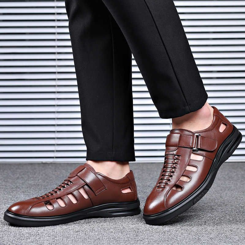 Sandalias de cuero genuino para hombre
