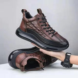 Zapatillas de cuero para hombre con amortiguación de aire