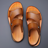 Sandalias de cuero Marlow con tacón bloque y diseño tipo slide