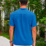 Polo de verano para hombre con cuello mao y manga corta
