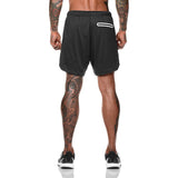 Pantalones cortos para correr de secado rápido 2 en 1 para hombre con bolsillo para teléfono