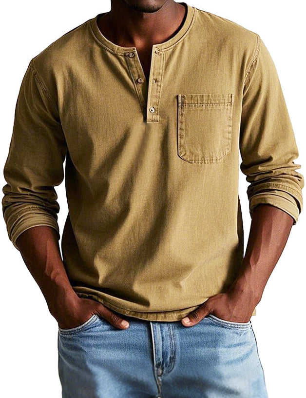Camisa Henley de manga larga atemporal