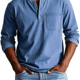 Camisa Henley de manga larga atemporal