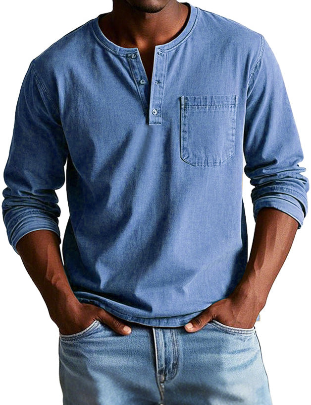 Camisa Henley de manga larga atemporal