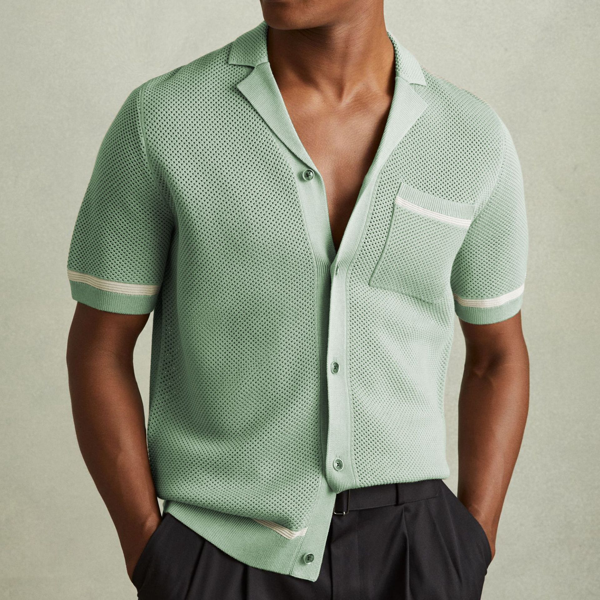 Camisa Polo con Cuello Cubano Amalfi