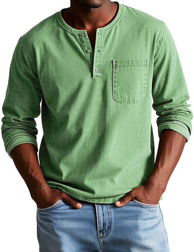 Camisa Henley de manga larga atemporal