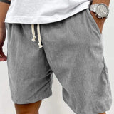 Shorts de pana para hombre con cordón
