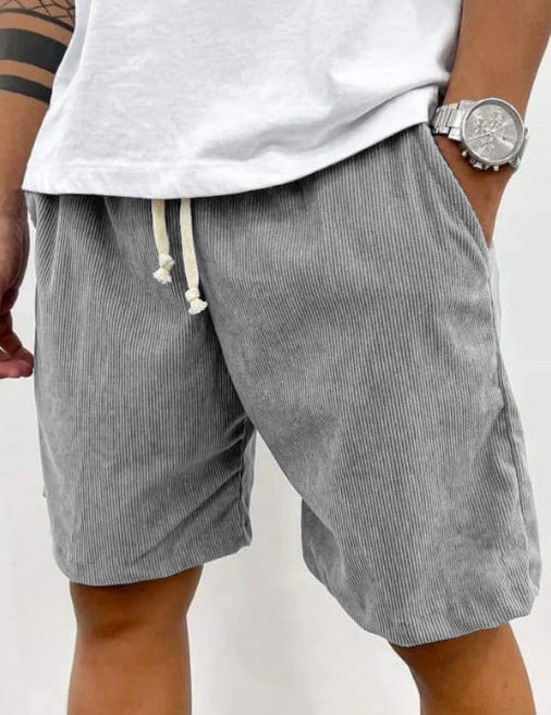 Shorts de pana para hombre con cordón