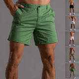 Pantalones cortos de lino para hombre con bolsillos para verano