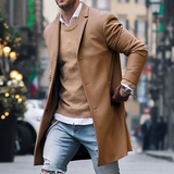 Gabardina clásica para hombre de un solo pecho