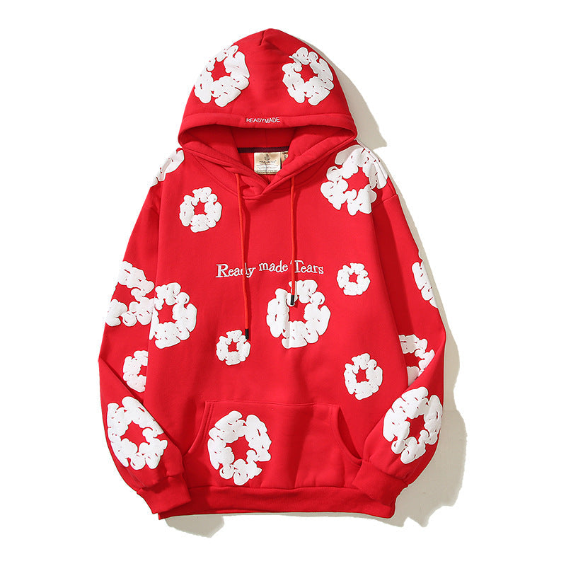 Sudadera con capucha de algodón puro Denim Tears con estampado de espuma de kapok