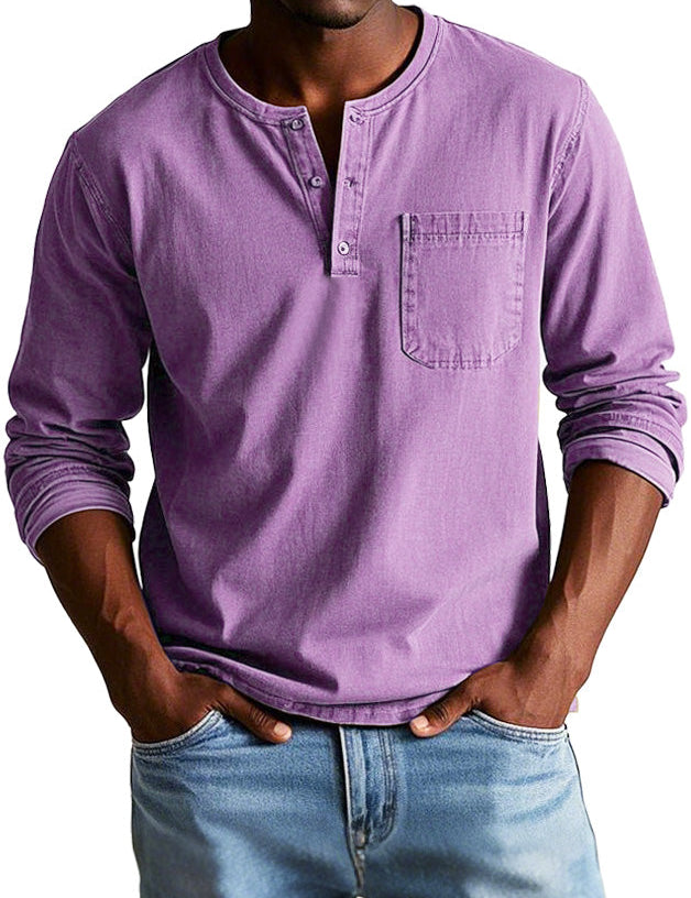 Camisa Henley de manga larga atemporal