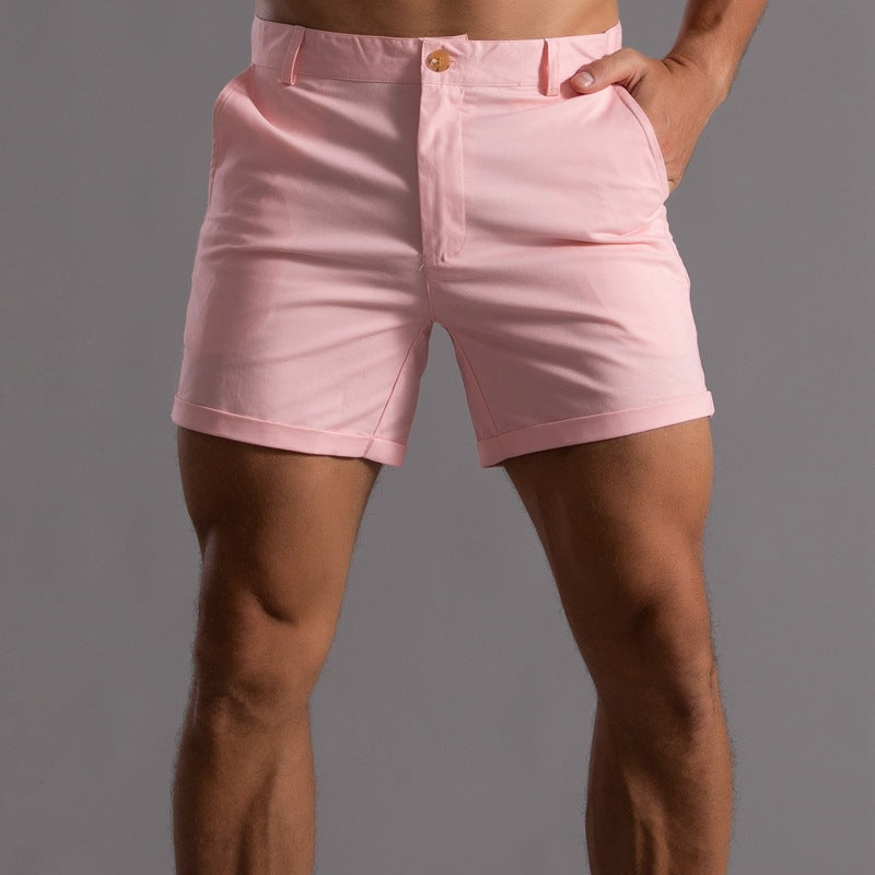 Pantalones cortos de lino para hombre con bolsillos para verano