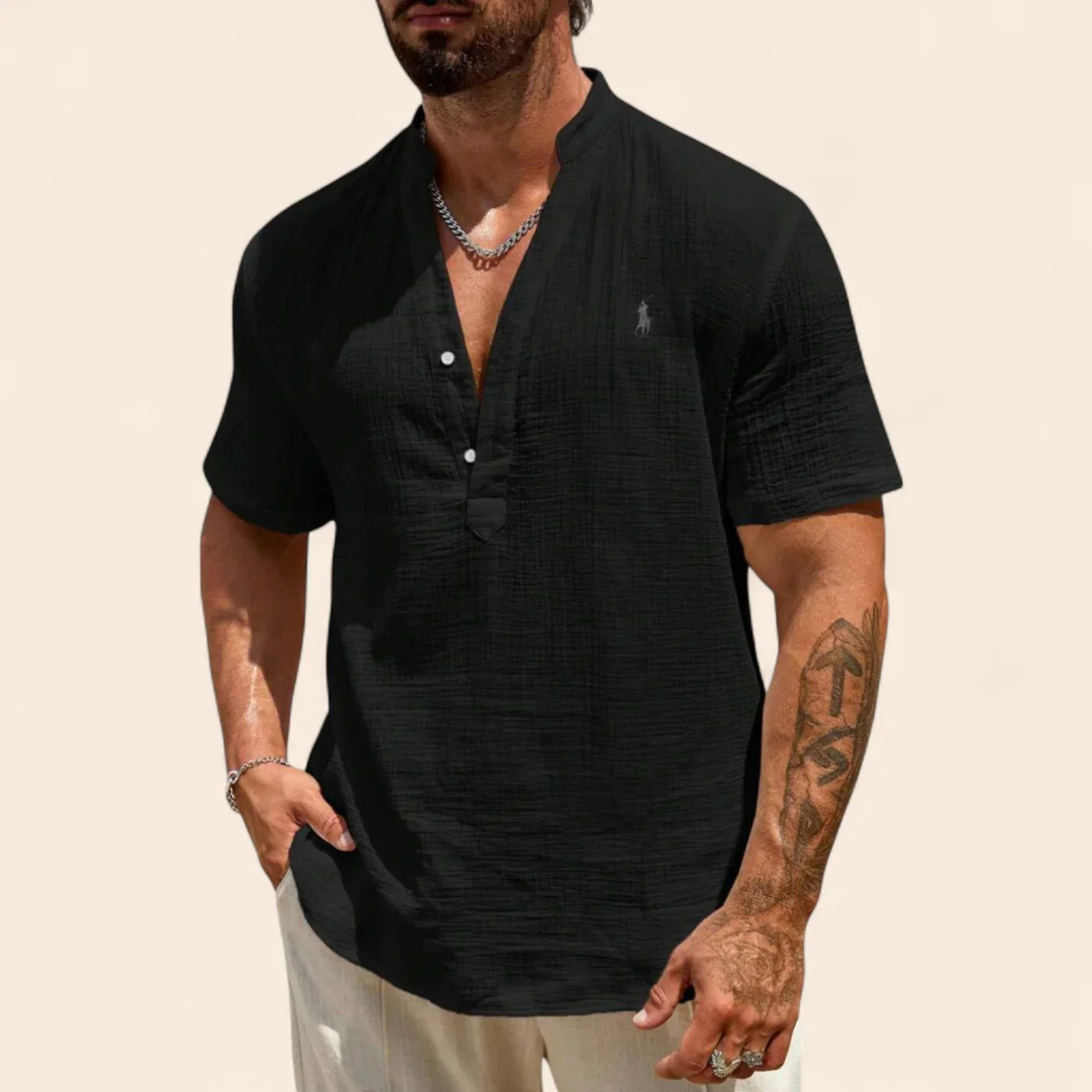Camisa de lino de verano de lujo