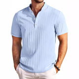 Polo de verano para hombre con cuello mao y manga corta