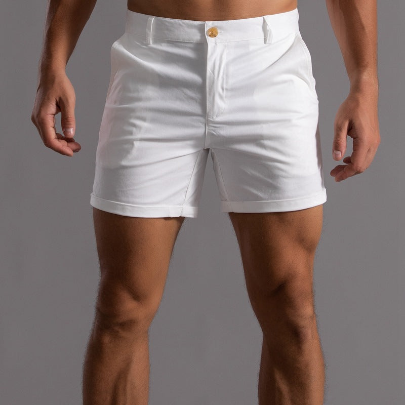 Pantalones cortos de lino para hombre con bolsillos para verano