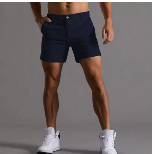 Pantalones cortos de lino para hombre con bolsillos para verano