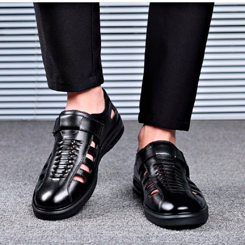 Sandalias de cuero genuino para hombre