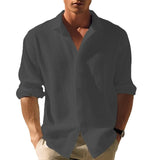 Camisa de manga larga para hombre con solapa