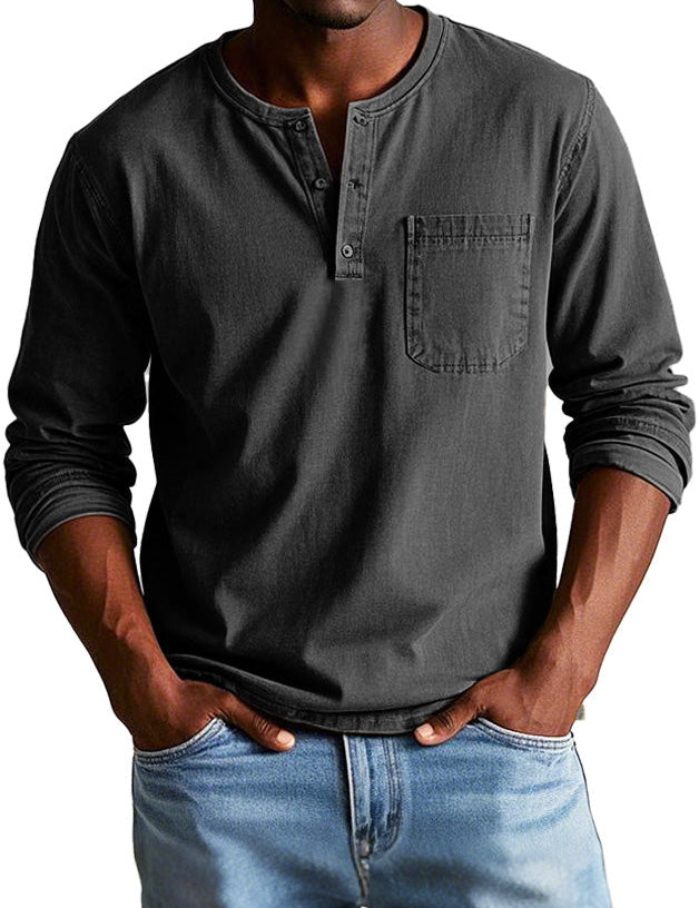 Camisa Henley de manga larga atemporal
