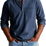 Camisa Henley de manga larga atemporal
