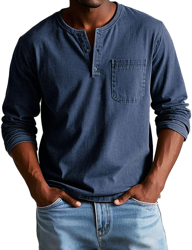 Camisa Henley de manga larga atemporal