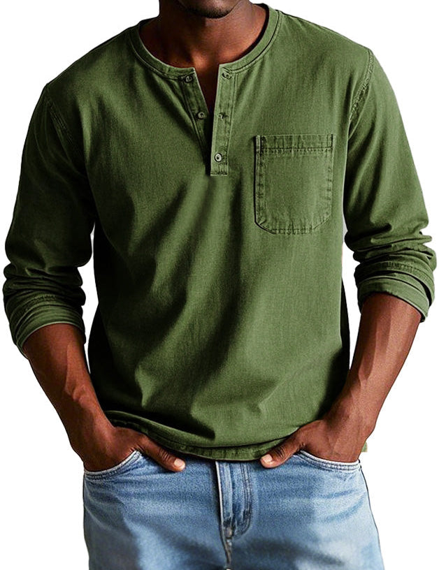 Camisa Henley de manga larga atemporal