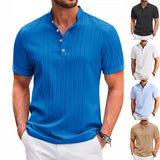 Polo de verano para hombre con cuello mao y manga corta