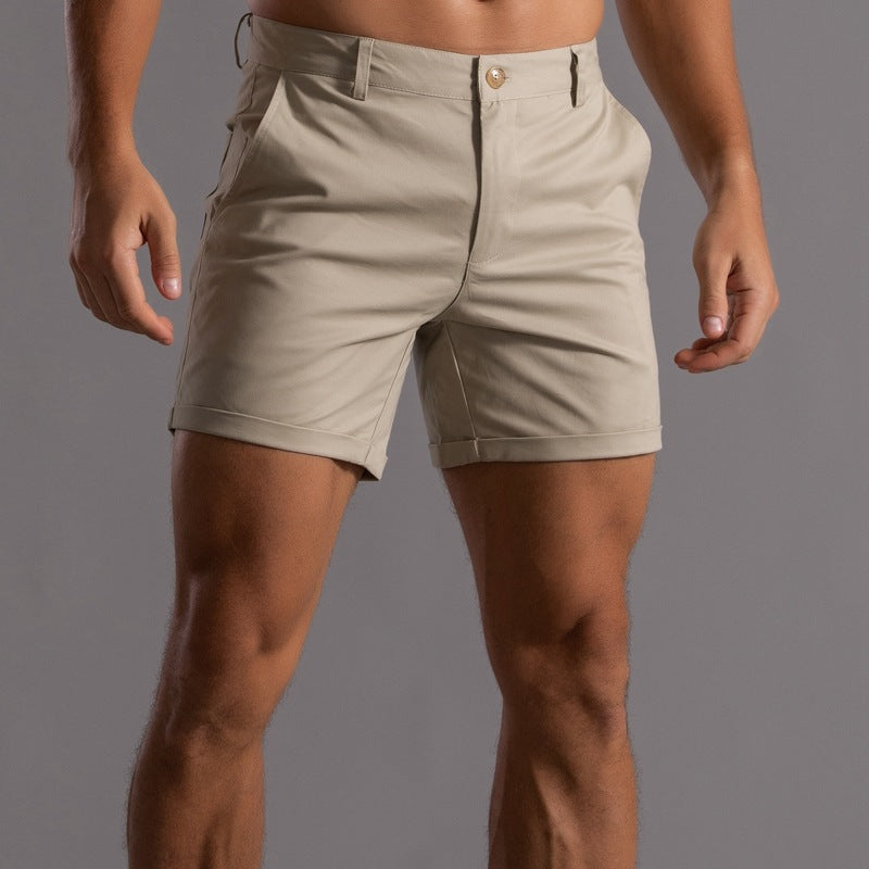 Pantalones cortos de lino para hombre con bolsillos para verano