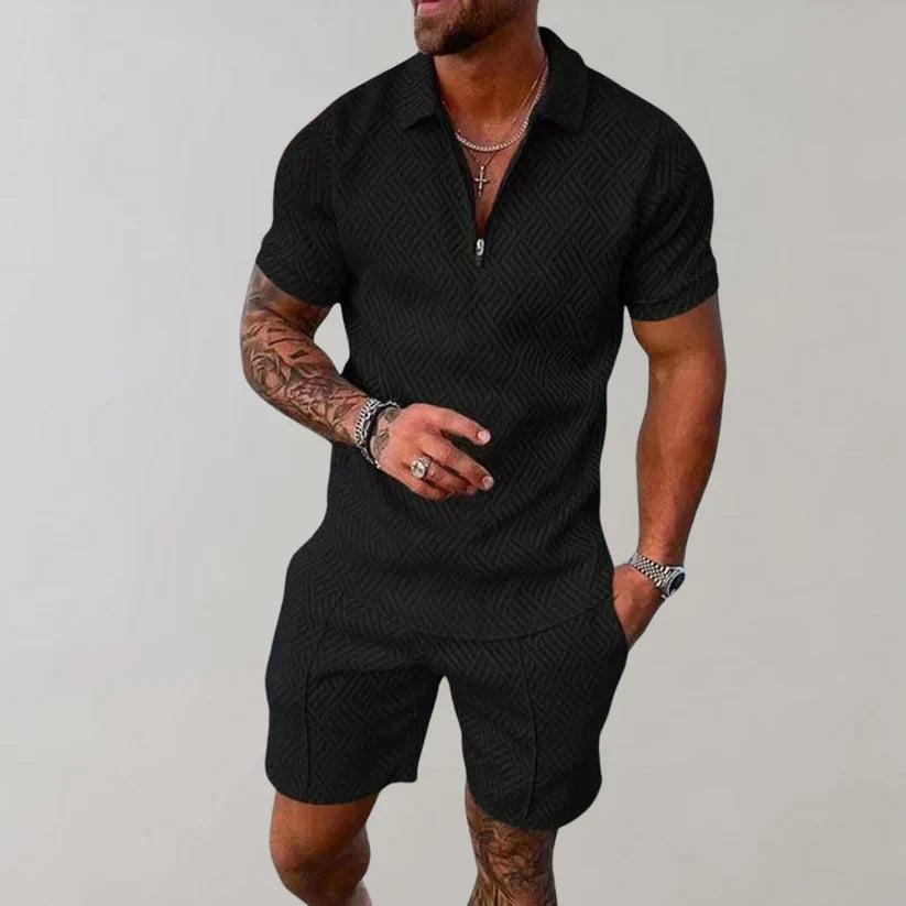 Conjunto de polo con cremallera para hombre