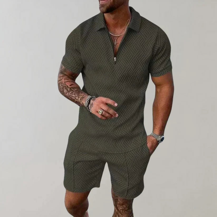 Conjunto de polo con cremallera para hombre