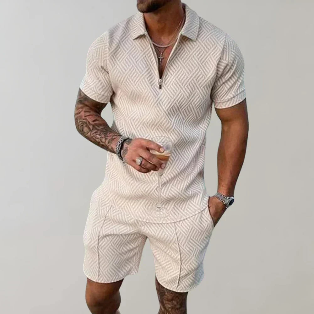 Conjunto de polo con cremallera para hombre