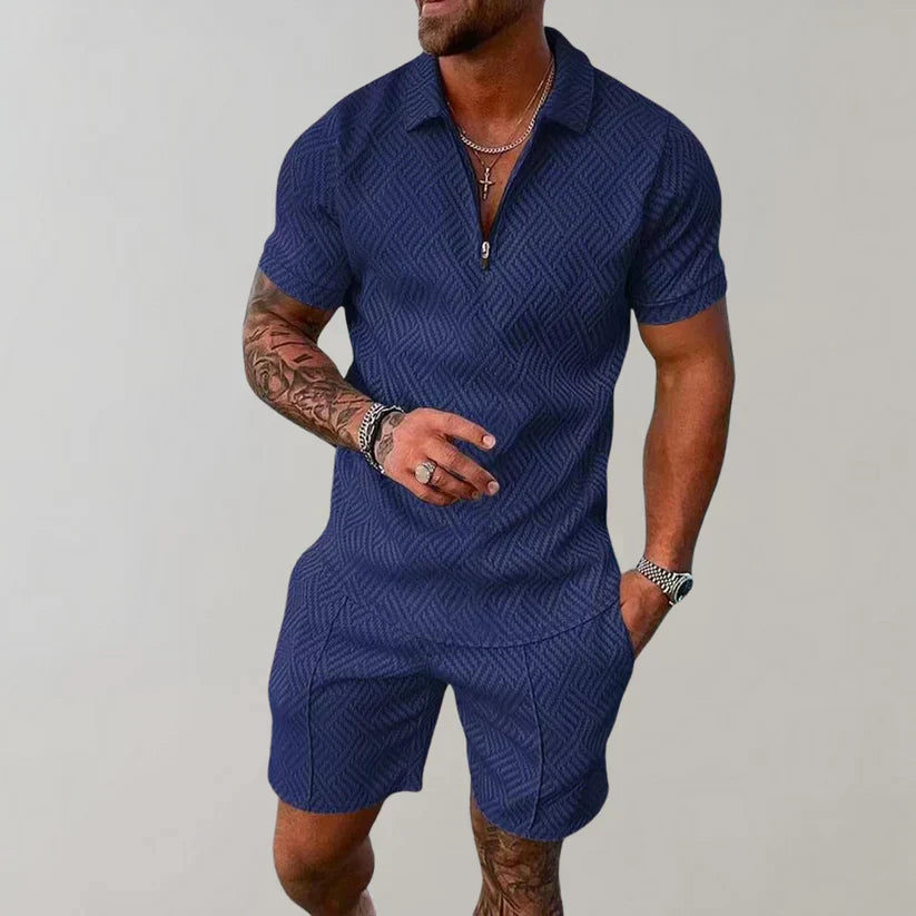 Conjunto de polo con cremallera para hombre