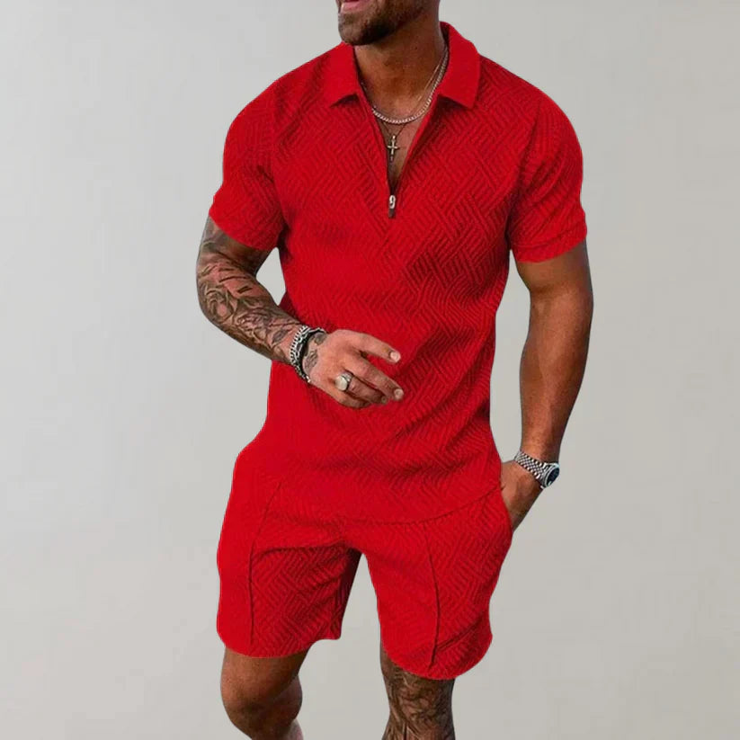 Conjunto de polo con cremallera para hombre