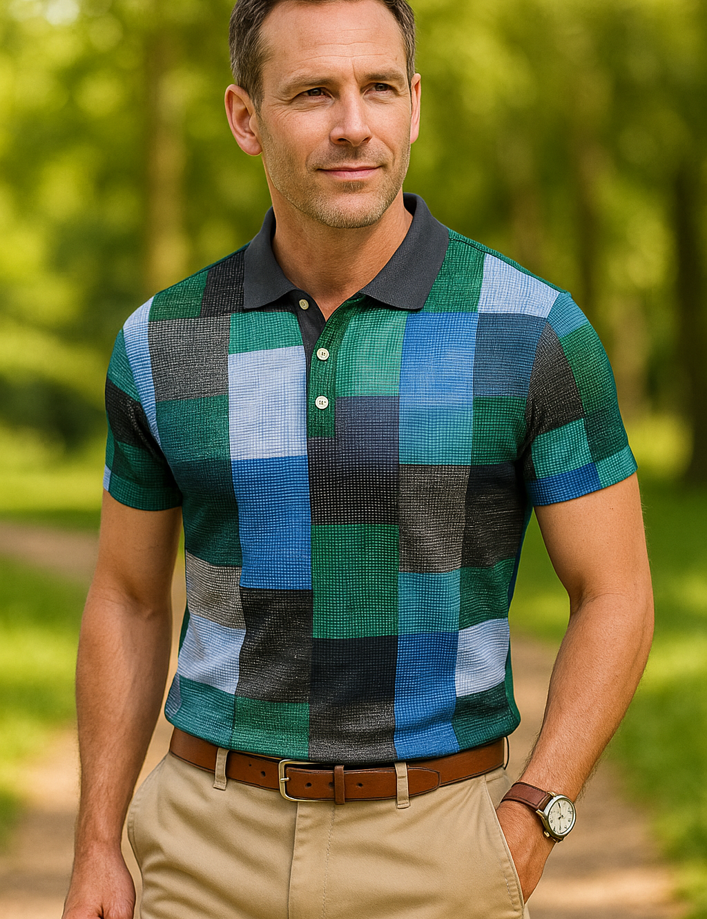 Camisa Polo Clásica Exclusiva de Cuadros
