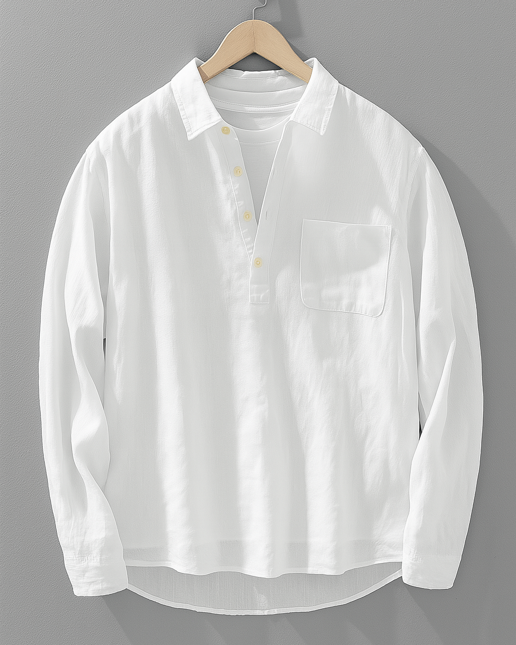 Camisa de lino transpirable con botones