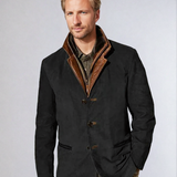Chaqueta de cuero de ante vintage para hombre