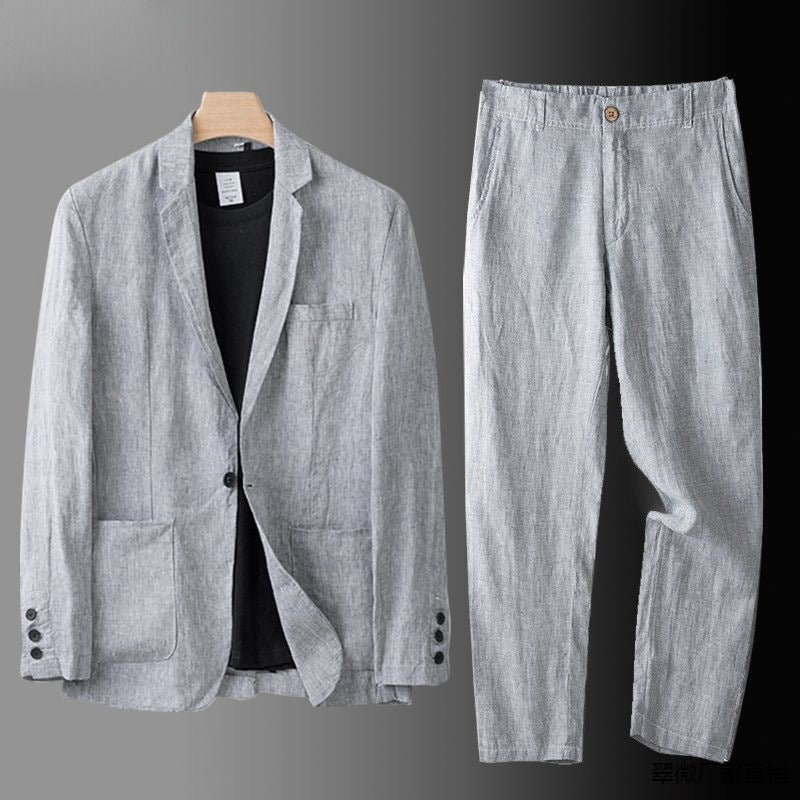 Conjunto de Traje de Lino para Hombre Comodidad Transpirable Lujo