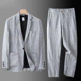 Conjunto de Traje de Lino para Hombre Comodidad Transpirable Lujo