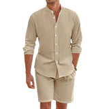 Conjunto de camisa de playa para hombre y pantalones cortos con cordón