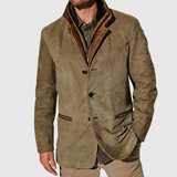 Chaqueta de cuero de ante vintage para hombre
